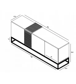 Stolik pod TV VANTA 160 cm antracytowy