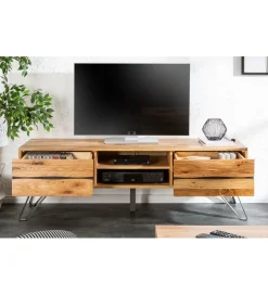 Stolik pod TV VIVENTE Living Edge 160 cm drewno dąb dziki