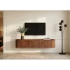 Stolik pod TV wiszący ADLON 160 cm drewno mango wzór 3D