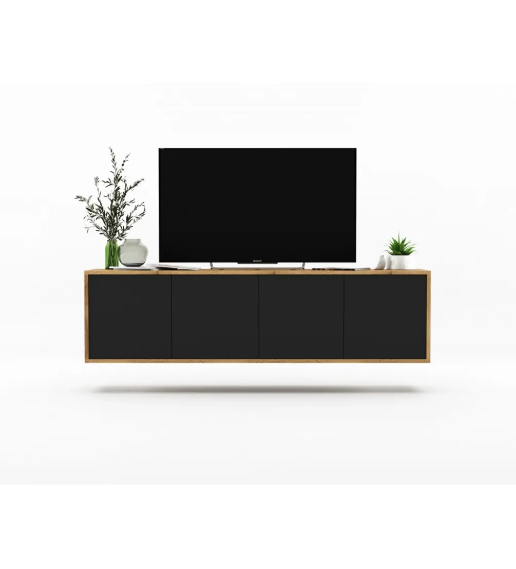 Stolik pod Tv wiszący Apollo B 150 cm czarny