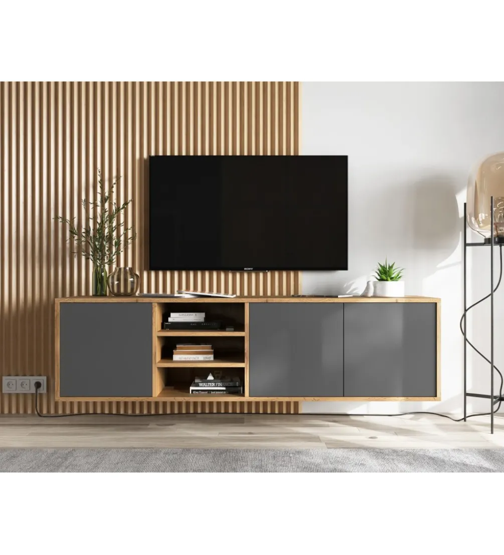 Stolik Pod Tv wiszący Apollo 150 Cm antracytowy