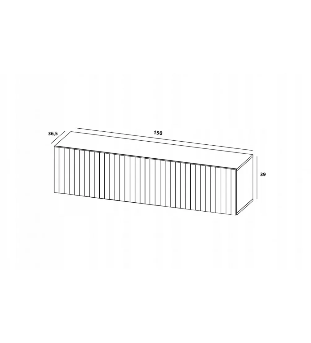 Stolik pod TV wiszący ELPIS 150 cm granatowy