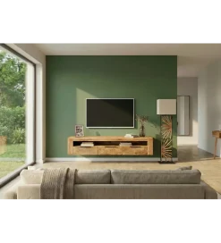 Stolik pod TV wiszący IRON CRAFT 160 cm drewno mango