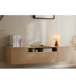 Stolik pod TV wiszący LOFT 160 cm beżowa naturalna