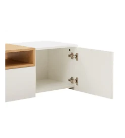 Stolik pod TV wiszący LOFT 160 cm biało naturalna