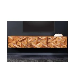 Stolik pod TV wiszący MIRANDA 160 cm drewno sheesham