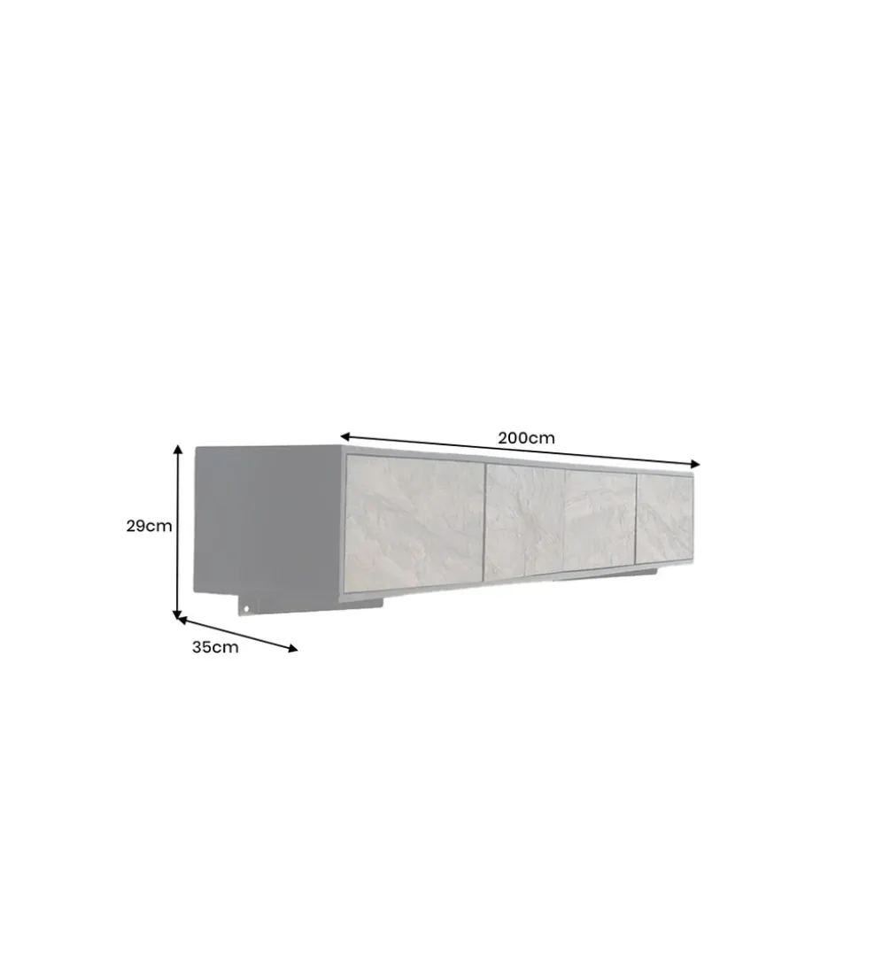 Stolik pod TV wiszący MOUNTAIN SOUL 200 cm drewno akacja czarny
