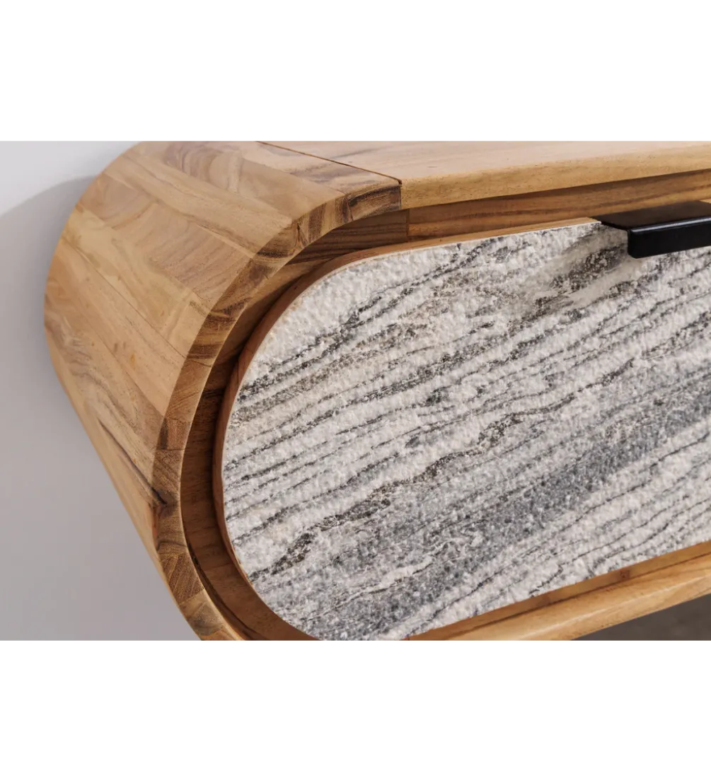 Stolik pod TV wiszący ORGANIC 160 cm drewno akacja kolor kamienia