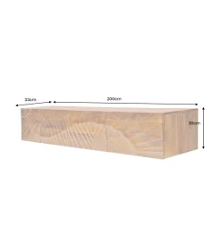 Stolik pod TV wiszący SCORPION 200 cm drewno mango