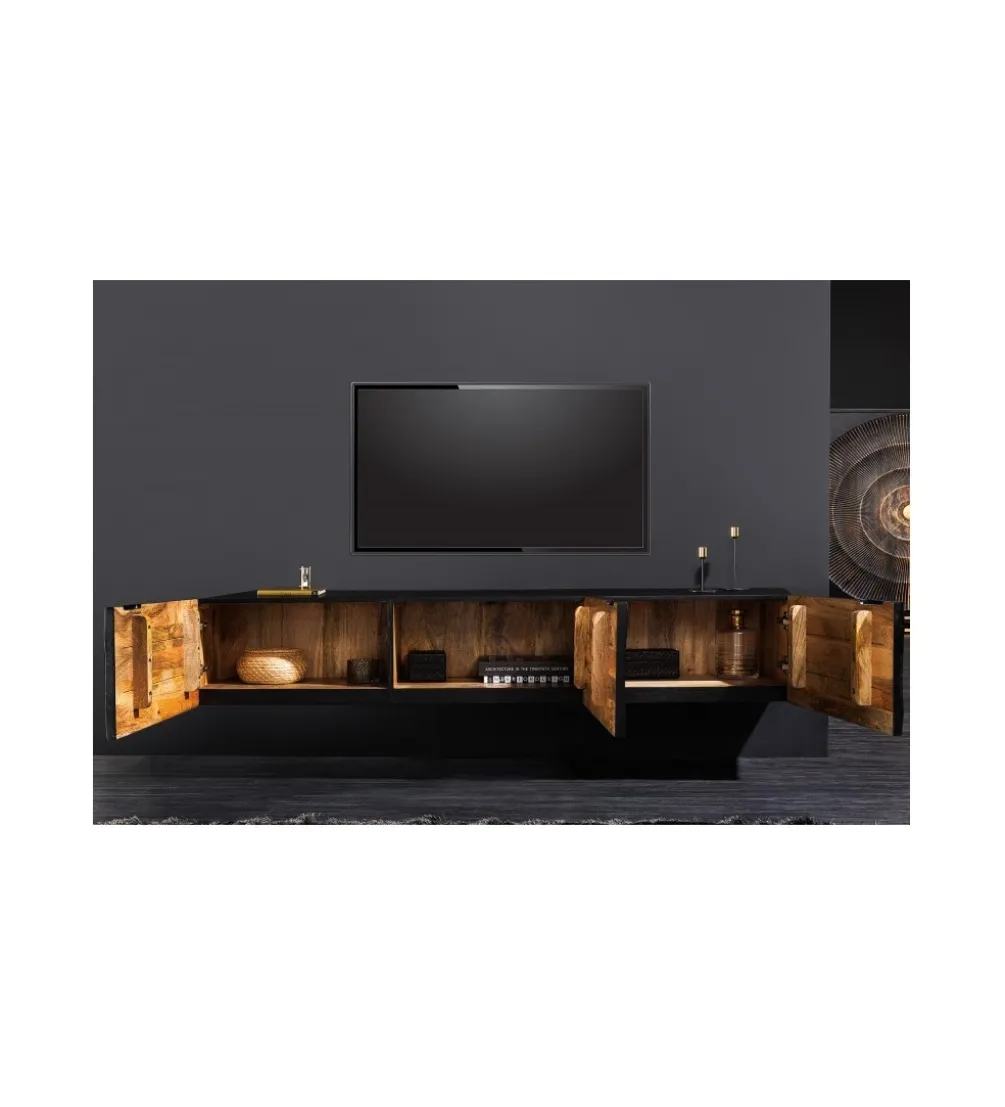 Stolik pod TV wiszący SWEET GOLDEN SUNSET 160 cm drewno mango