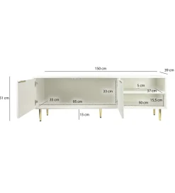 Stolik pod TV WOHNLING 150 cm biały
