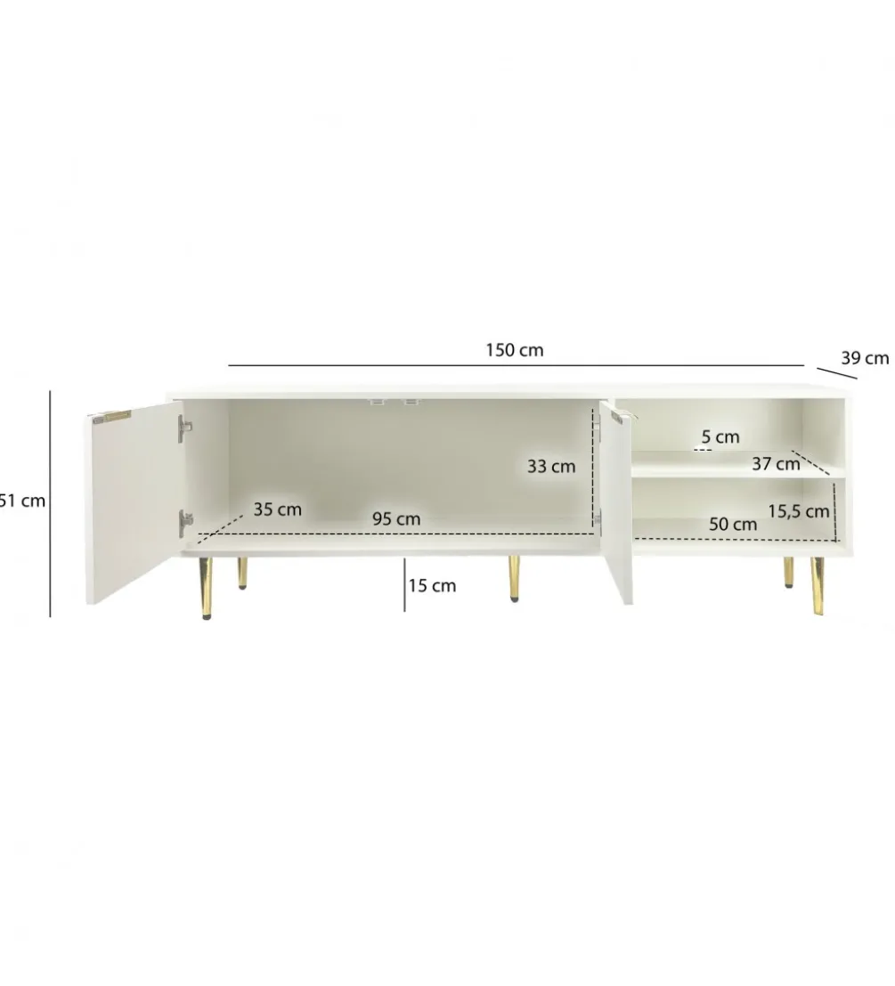 Stolik pod TV WOHNLING 150 cm biały