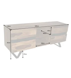 Stolik pod TV ZAMBEZI Amazonas 160 cm drewno Sheesham
