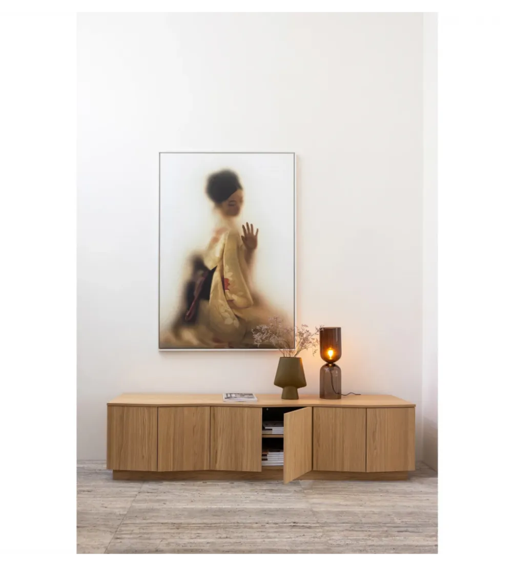 Stolik pod TV ZUMA 200 cm drewno dębu naturalna
