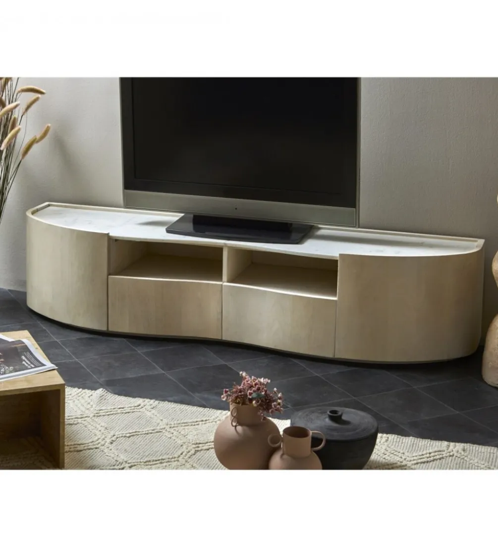 Stolik TV ISHAQ 180 cm drewno mango