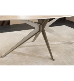 Stół owalny TRAVERTIN 220 cm ceramika w optyce trawertynu