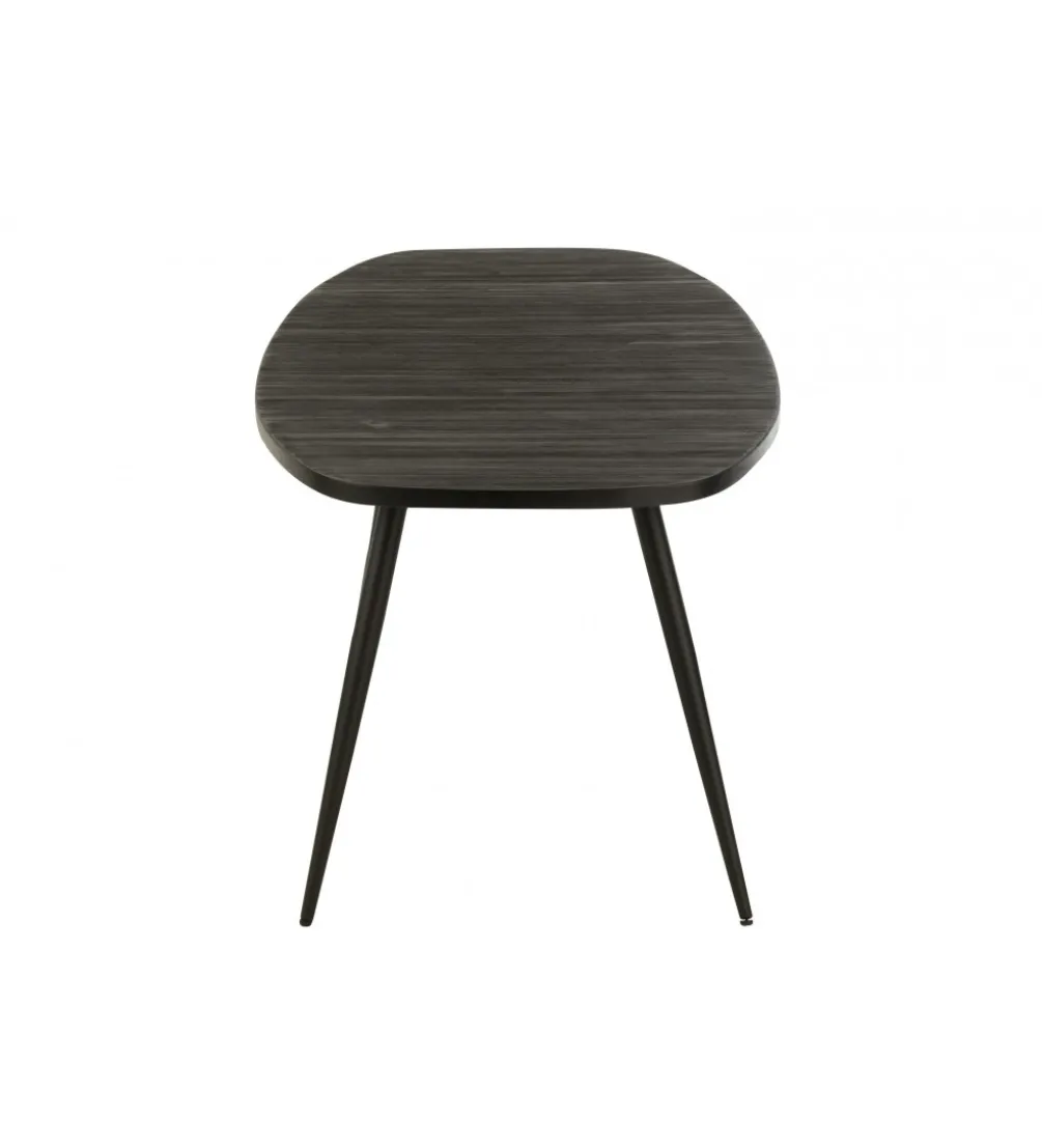 Stół owalny ZAMBIA 200 cm drewno teak czarny