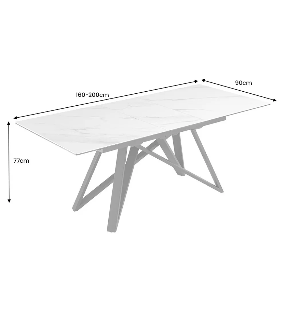 Stół rozkładany ATLAS 160 do 200 cm ceramika biała