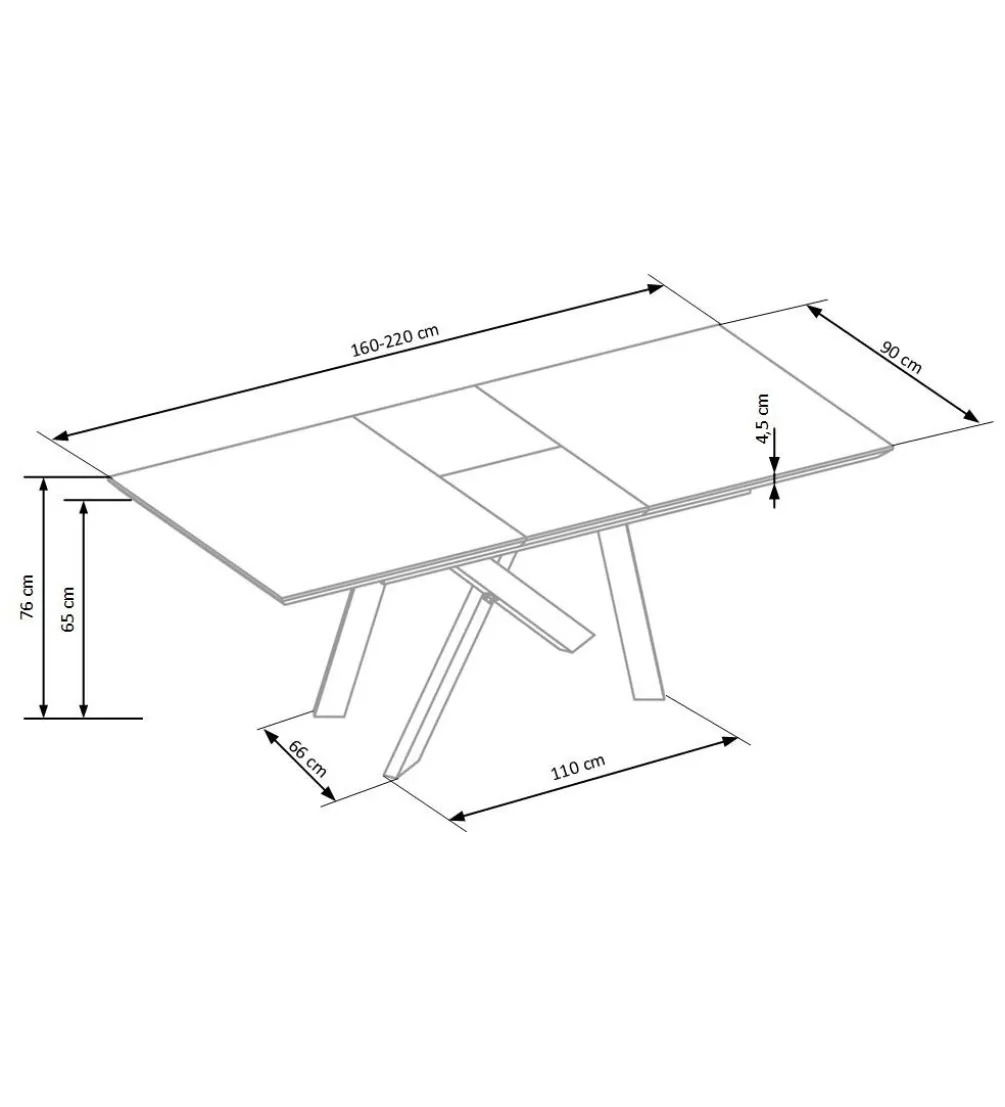 Stół rozkładany CAPITAL 160 cm - 200 cm w kolorze dąb złoty