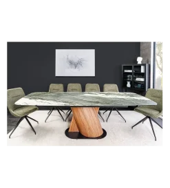 Stół rozkładany ELEMENTS od 180 do 260 cm ceramika efekt marmur taupe