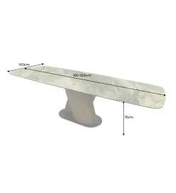 Stół rozkładany ELEMENTS od 180 do 260 cm blat ceramika w optyce marmuru