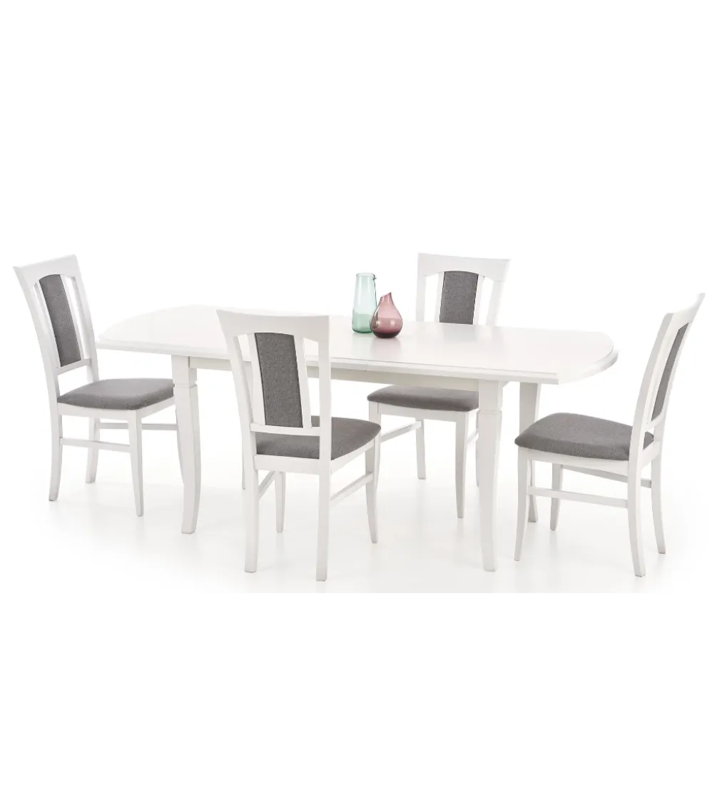 Stół rozkładany FRYDERYK 160 cm - 240 cm biały