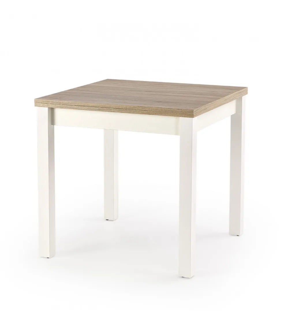 Stół rozkładany GRACJAN 80 cm - 160 cm w kolorze dąb sonoma z kolorem białym