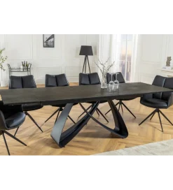 Stół rozkładany INFINITY 180 cm 220 cm 260 cm rdzawoczarny ceramika