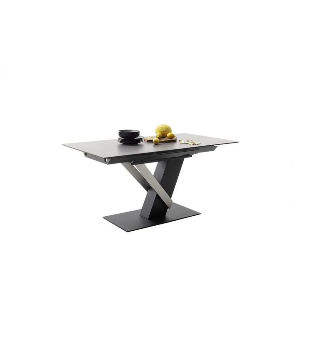 Stół Rozkładany MASSARO 160 Cm - 210 Cm Ceramika jasnoszara