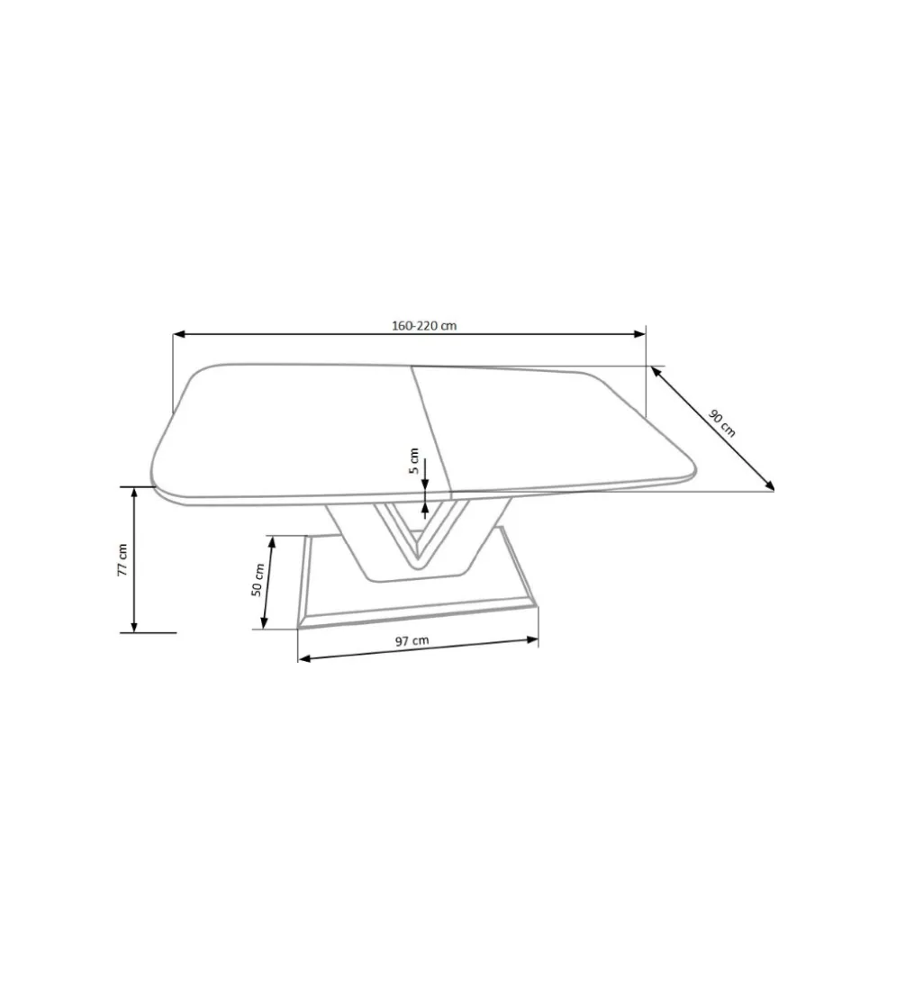 Stół rozkładany MISTRAL 160 cm - 220 cm biały