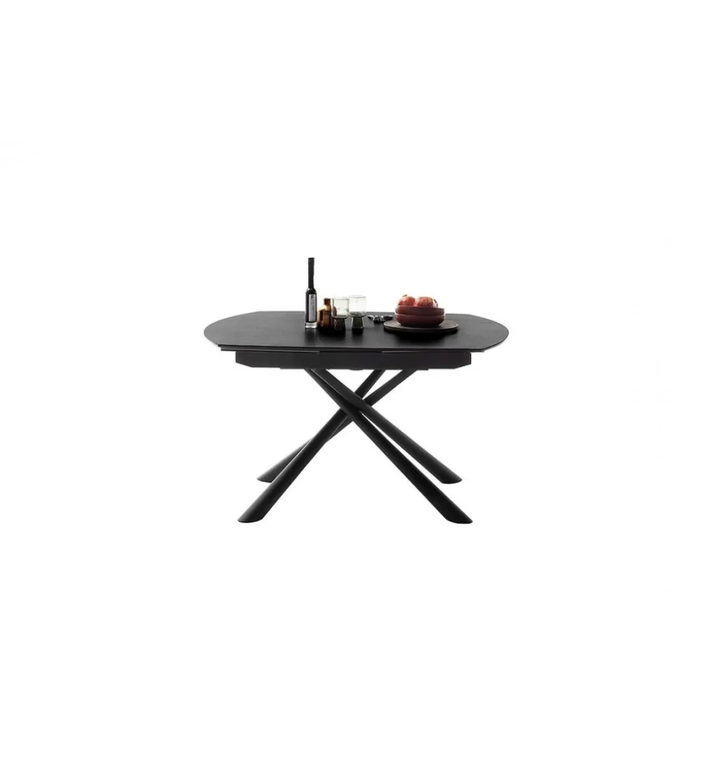 Stół Rozkładany NICOSIA 130 Cm - 190 Cm Ceramika antracyt