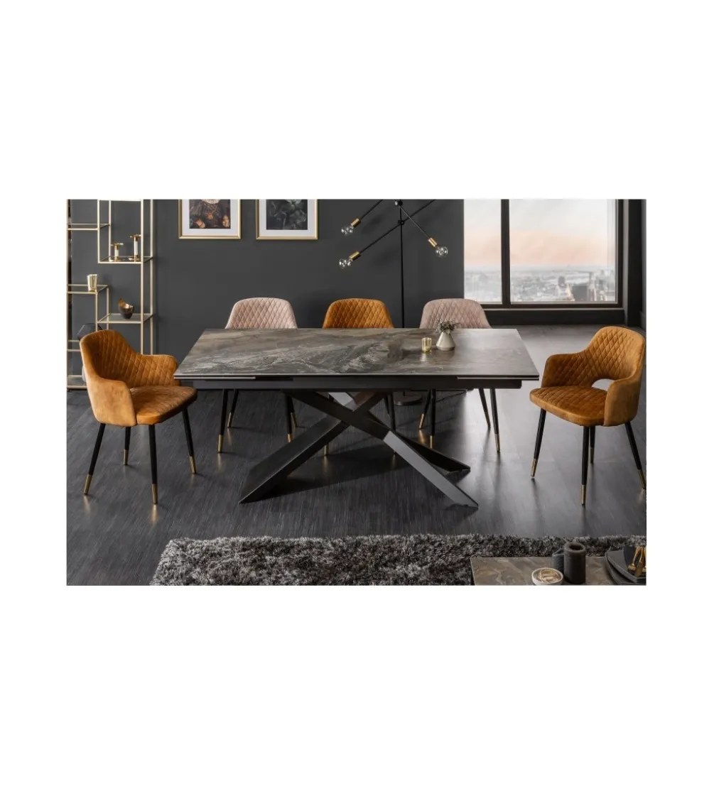 Stół Rozkładany ONTARIO Euphoria180 Cm - 220 Cm - 260 Cm Ceramika W Optyce Marmuru