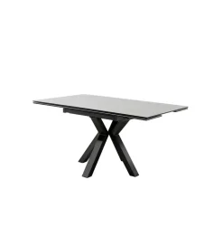 Stół rozkładany PAULLINI 150 cm x 90 cm - 120 cm - 150 cm Ceramika jasnoszara