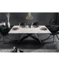 Stół rozkładany PLATON Prometheus 180 cm - 260 cm ceramika w optyce marmuru