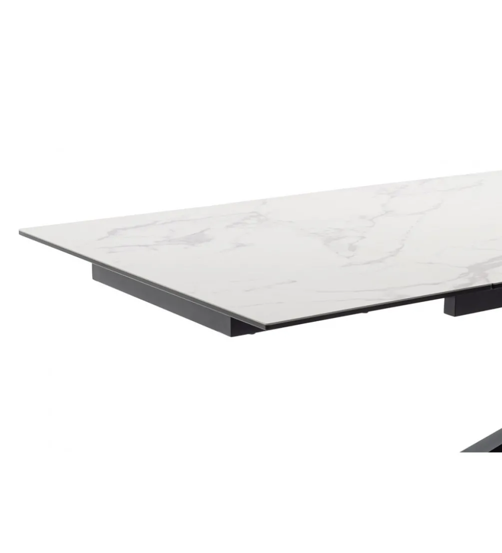 Stół rozkładany TESERO 200 cm - 250 cm - 300 cm ceramika w optyce kremowego marmuru