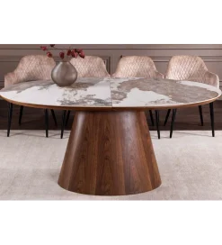 Stół rozkładany UNIQUE od 160 do 200 cm naturalny ceramiczny blat
