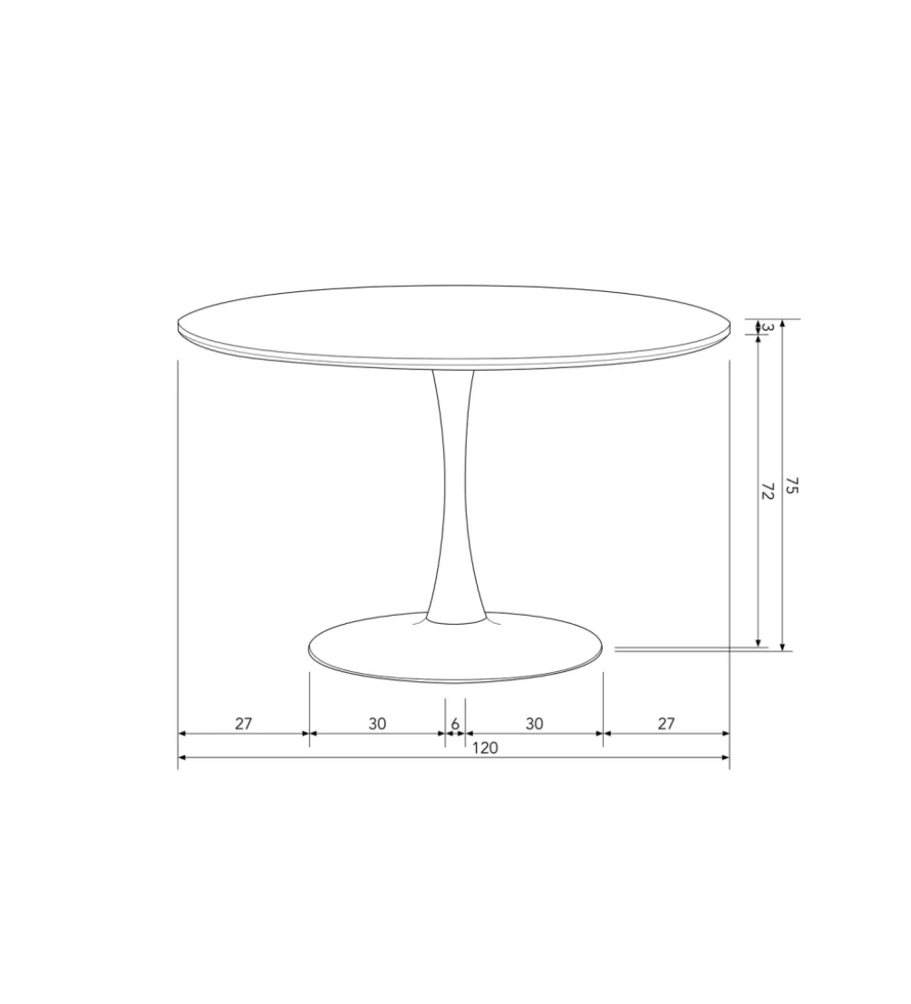 Stół SAMMY 120 cm czarny