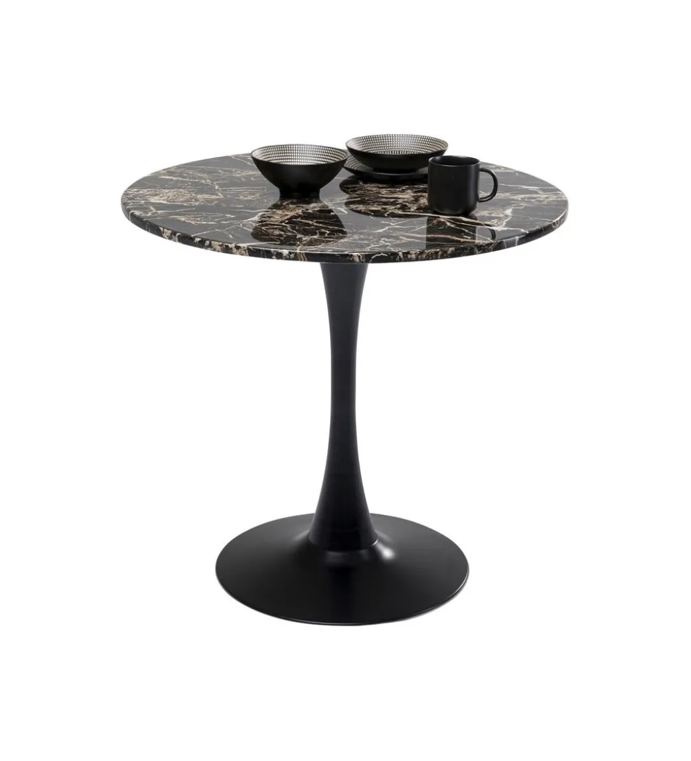 Stół SCHICKERIA 80 cm efekt czarnego marmuru