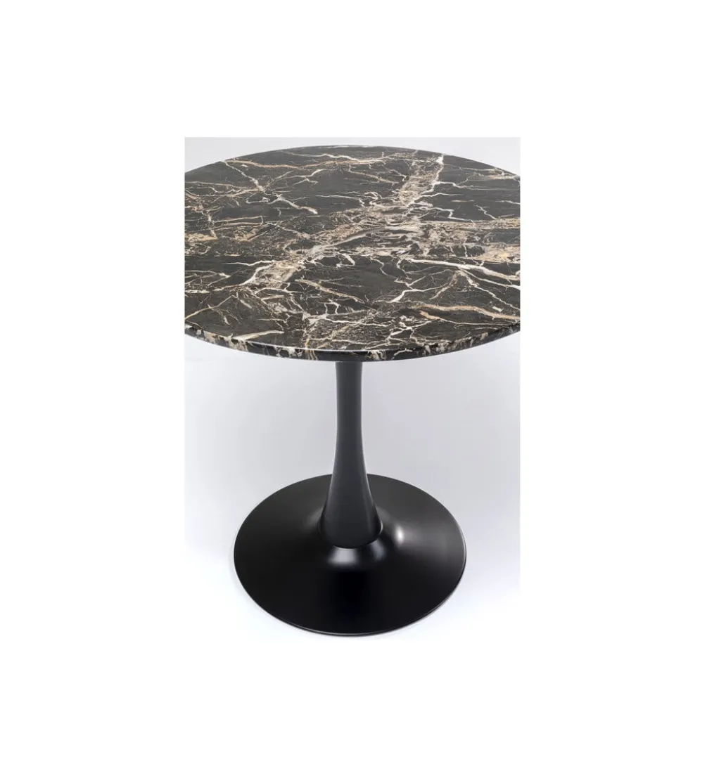 Stół SCHICKERIA 80 cm efekt czarnego marmuru