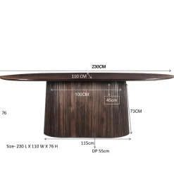 Stół SELVETOR 230 cm drewno mango w kolorze orzecha