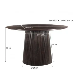 Stół SELVETOR 130 cm w kolorze orzecha