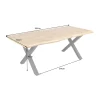 Stół WILD 180 cm nogi X wygląd naturalnego dębu