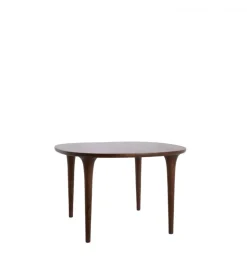 Stół ZALE 120 cm drewno akcja ciemny brązowy