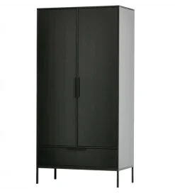 Szafa ADAM 200 cm drewno sosny czarna