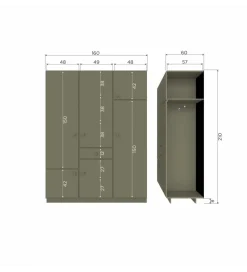 Szafa ALFIE 160 cm drewno sosny