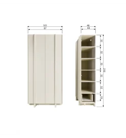 Szafa BASU 210 cm drewno sosny dust