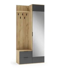 Szafa CORAL 202 cm naturalna czarna