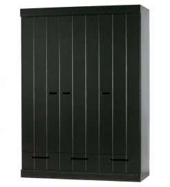 Szafa DRAWER 195 x 140 cm drewno sosna czarna