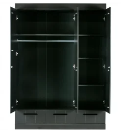 Szafa DRAWER 195 x 140 cm drewno sosna czarna