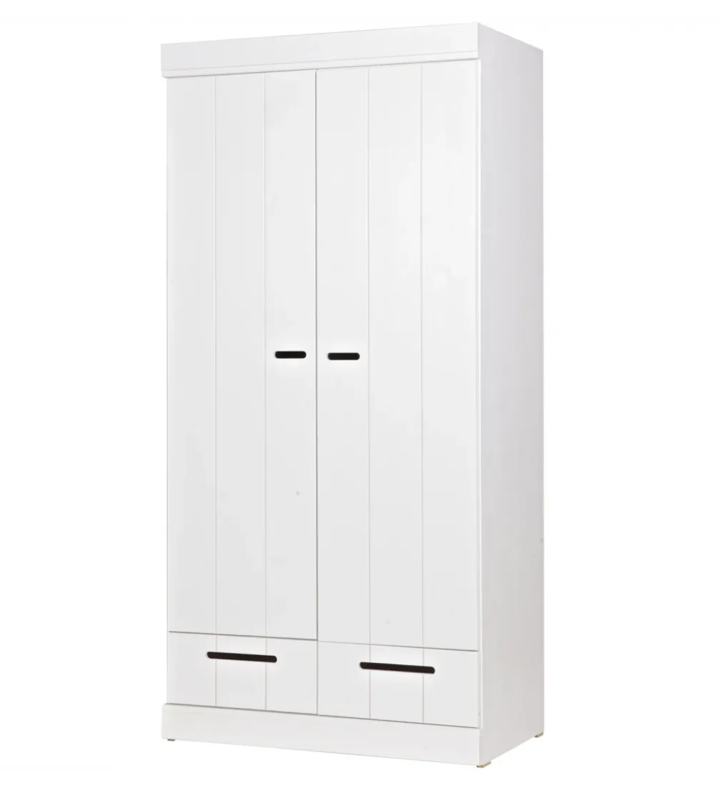 Szafa DRAWER 195 x 94 cm drewno sosna biała